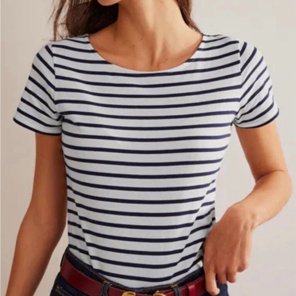 Boden Breton Tee Navy Stripe